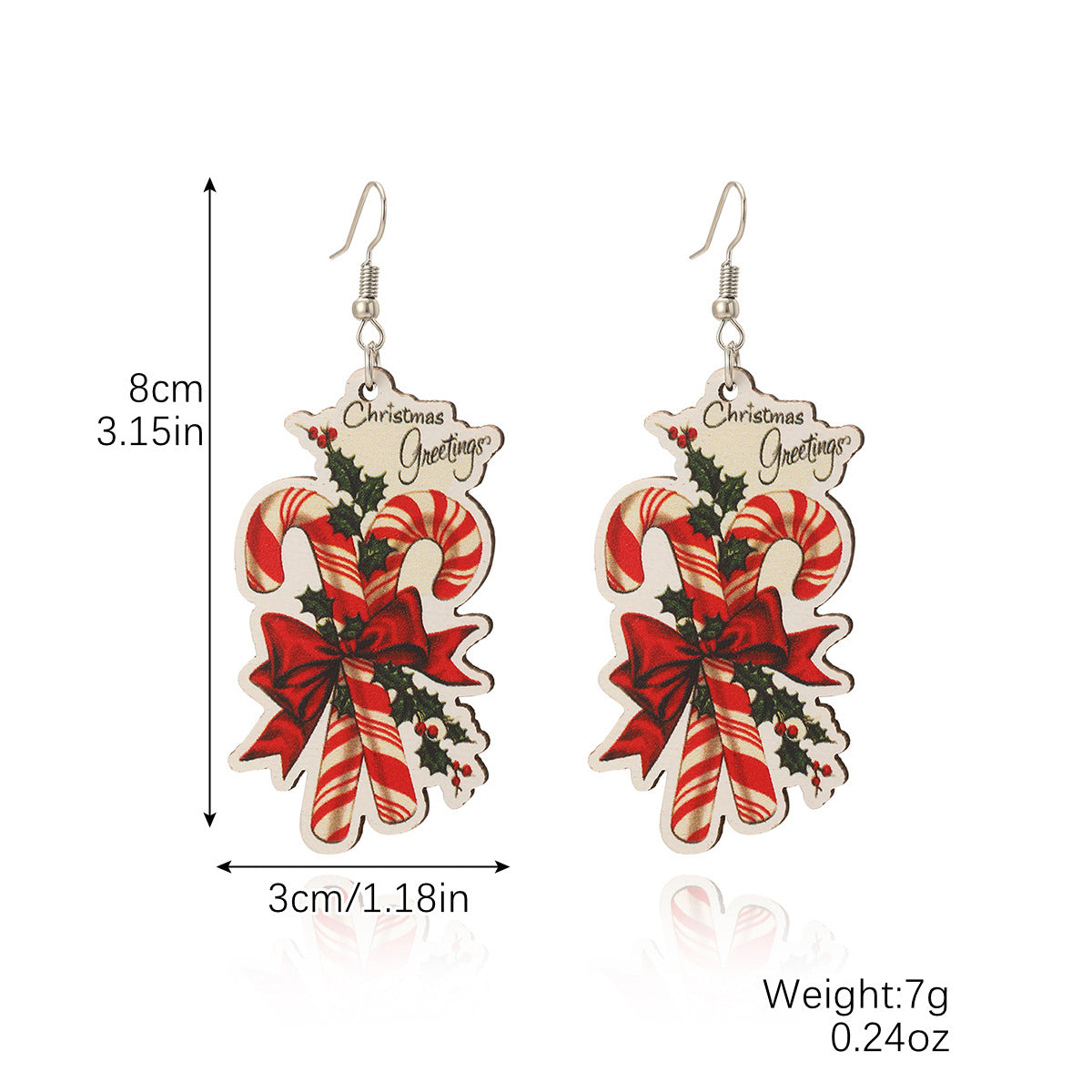 Wholesale Christmas Wood Snowflake Exaggerated Christmas Tree Earrings